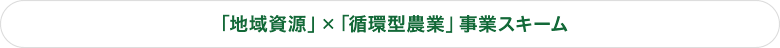 「地域資源」×「循環型農業」事業スキーム